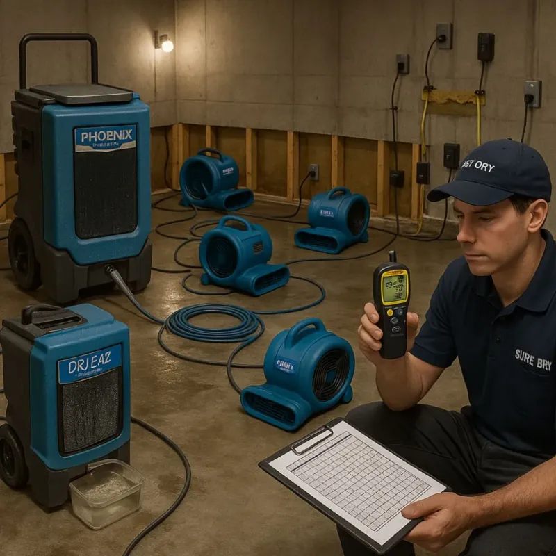 Structural Drying and Dehumidification process in Waupaca County, WI